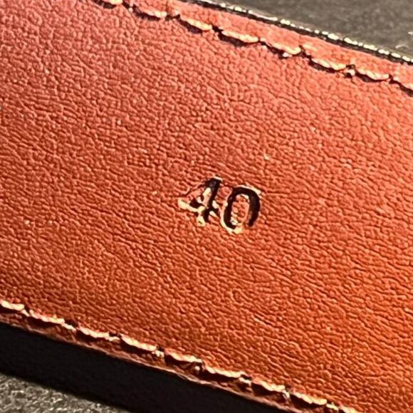 New Jos A Banks Brown Crocodile Embossed Leather Belt - Size 40 - Picture 6 of 7